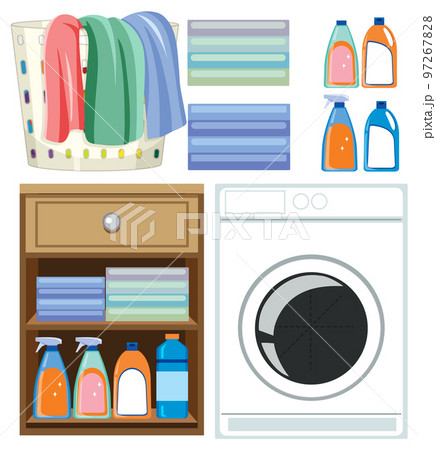 Laundry room objects set 97267828