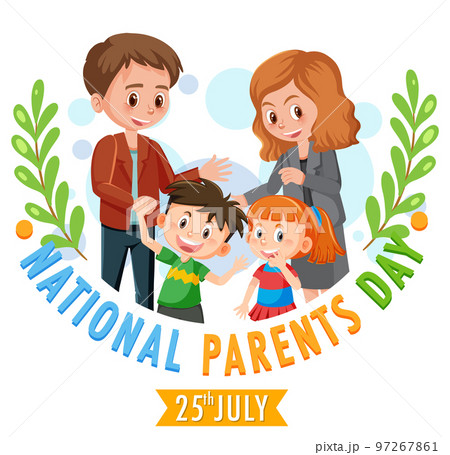 National Parents Day poster design with cartoon character 97267861