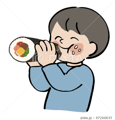 恵方巻を食べる男の子 97268635