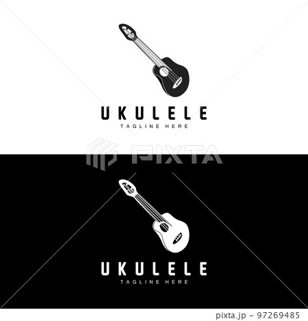 Minimalist Ukulele Music Logo Design, Ukulele Guitar Vector. Ukelele Logo Design 97269485