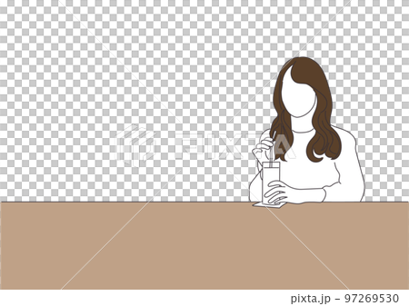 Cafe woman 04-simple image 97269530