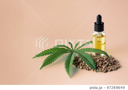 Legalized marijuana concept features with CBD oil for copyspace and advertising. Legalized marijuana concept features with CBD oil for copyspace and advertising. 97269649