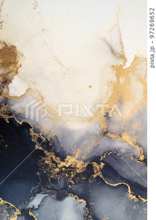 Marble ink abstract art from exquisite original painting for abstract background 97269652