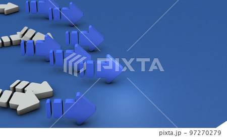リスクを冒して東に前進する多くの青い矢印。途中で敗退し、停滞、撤退する白い矢印。 97270279