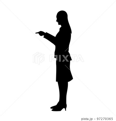 怒るビジネスウーマンのシルエットイラスト 怒るビジネスウーマンのシルエットイラスト 97270365