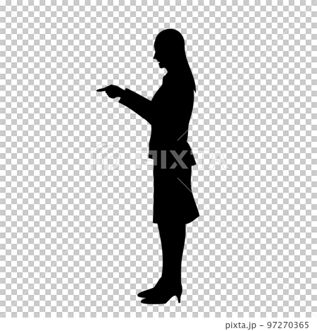 怒るビジネスウーマンのシルエットイラスト 怒るビジネスウーマンのシルエットイラスト 97270365