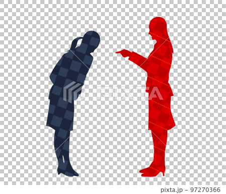 辦公室工作人員被責罵的剪影插圖檢查模式 97270366