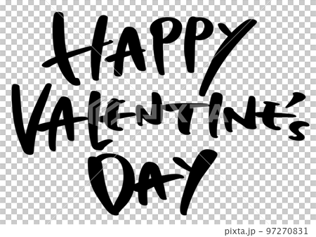 Valentine handwritten lettering and heart 97270831