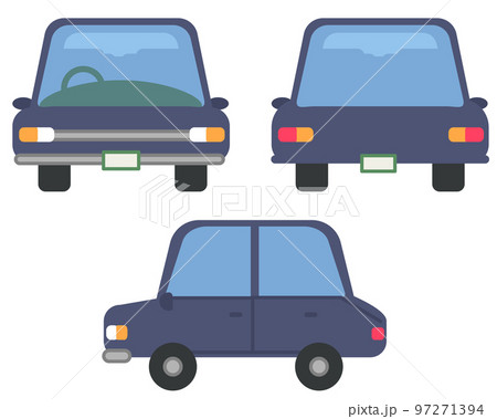 車セット 前と横と後ろのイラスト素材 [97271394] - PIXTA