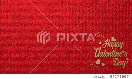 The gold happy valentine day on red background for holiday concept 3d rendering The gold happy valentine day on red background for holiday concept 3d rendering 97271667