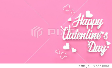 The white happy valentine day on pink background  for holiday concept 3d rendering 97271668