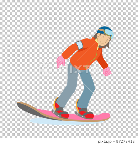 在滑雪板上滑行的女人 97272418