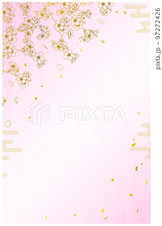 和柄の背景②(縦,金ピンク) 97272426