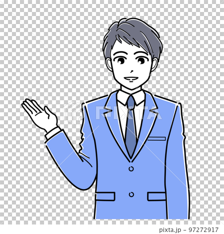 A young man in a suit to guide (upper body, simple) 97272917