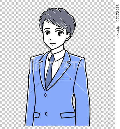 Young man in a standing suit (diagonal upper body, simple) 97272918
