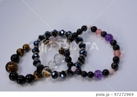 ブレスレット　黒水晶　タイガーアイ　雑貨 97272969