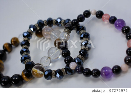 ブレスレット　黒水晶　タイガーアイ　雑貨 97272972
