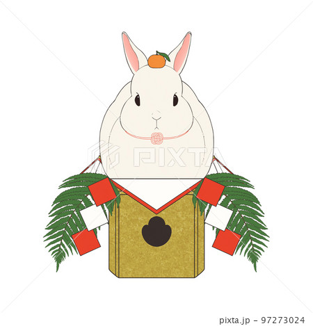 うさぎの鏡餅(卯年 素材) うさぎの鏡餅(卯年 素材) 97273024
