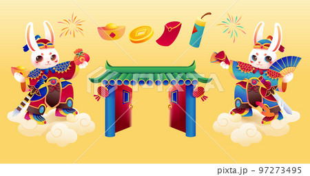 Door gods lunar new year set 97273495