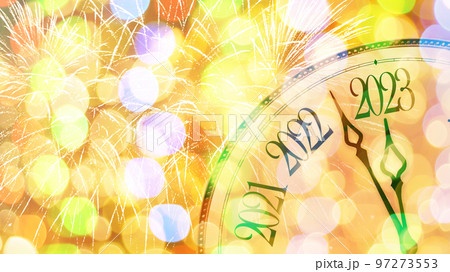 clock face on a Christmas background. concept of the new year. clock face on a Christmas background. concept of the new year. 97273553