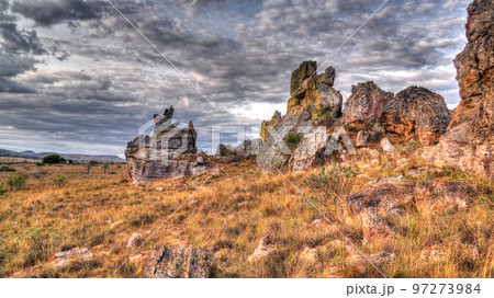 Abstract Rock formation aka window at Isalo national park, Madagascar 97273984