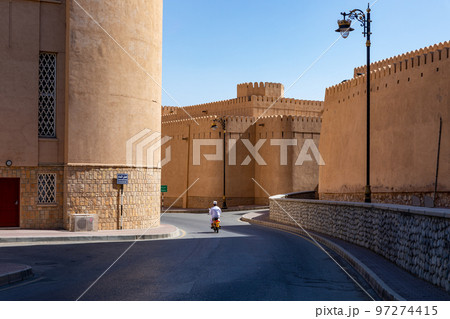 Nizwa city walls. Traditional medieval architecture in Nizwa, Oman.  97274415