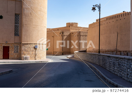 Nizwa city walls. Traditional medieval architecture in Nizwa, Oman.  97274416
