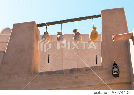 Nizwa city walls. Traditional medieval architecture in Nizwa, Oman.  97274430