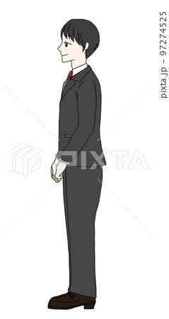 手を組む横向きの男性 97274525