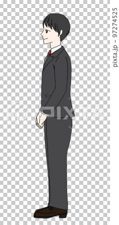 手を組む横向きの男性 97274525