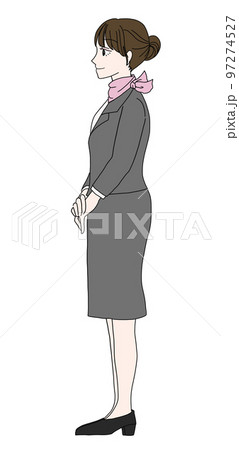 手を組む横向きの女性02 手を組む横向きの女性02 97274527