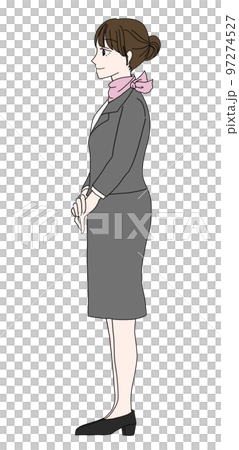 手を組む横向きの女性02 手を組む横向きの女性02 97274527