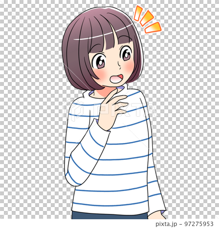 That's right, surprised bob hair woman cartoon material That's right, surprised bob hair woman cartoon material 97275953