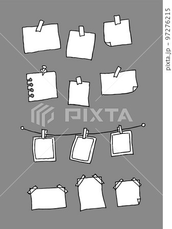 手書きメモ帳イラストセット 97276215