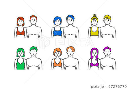 下着姿の人物イラストセット 97276770