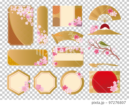 Sakura spring Japanese style frame Sakura spring Japanese style frame 97276807