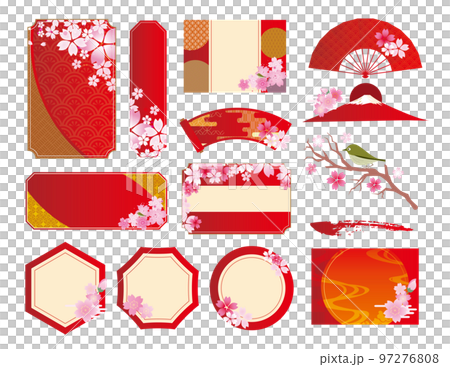 Sakura spring Japanese style frame Sakura spring Japanese style frame 97276808