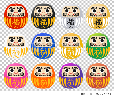 12 colors of daruma illustration material 12 colors of daruma illustration material 97276864