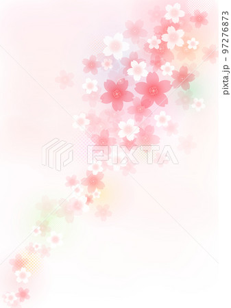 水彩 ふんわり桜フレームデザイン 97276873