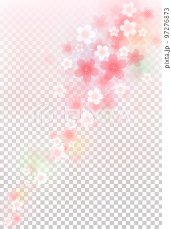 水彩 ふんわり桜フレームデザイン 97276873