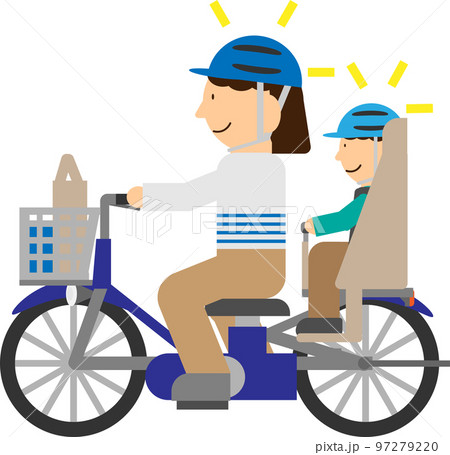 ヘルメットを着用して自転車に乗っているイラスト ヘルメットを着用して自転車に乗っているイラスト 97279220