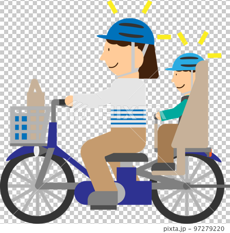 ヘルメットを着用して自転車に乗っているイラスト ヘルメットを着用して自転車に乗っているイラスト 97279220
