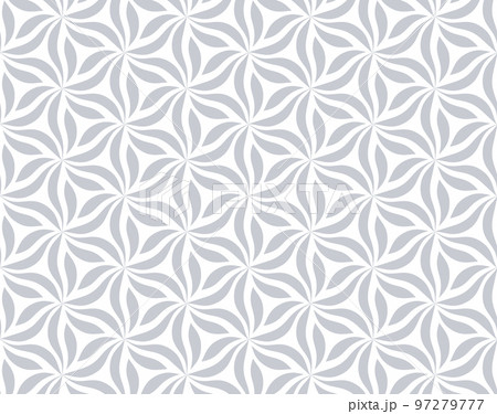 The geometric pattern with wavy lines. Seamless vector background. White and gray texture. Simple lattice graphic design. 97279777