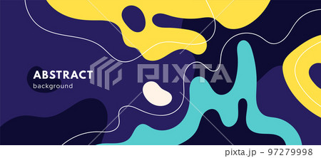 Abstract background with creative blots. Fluid dynamic splash blob. Flat vector illustration 97279998