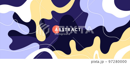 Abstract dynamic blob wave banner. Pattern liquid blob motion, smooth shapes. Flat vector illustration 97280000