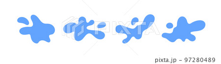 Abstract water shapes set. Irregular dynamic form, amoeba blob. Flat vector illustration Abstract water shapes set. Irregular dynamic form, amoeba blob. Flat vector illustration 97280489