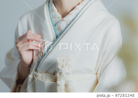 白無垢 白掛下 水色の伊達襟 白無垢 白掛下 水色の伊達襟 97281248