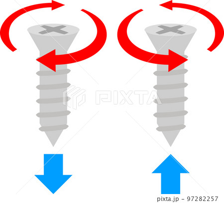 ネジと回転方向の矢印 97282257