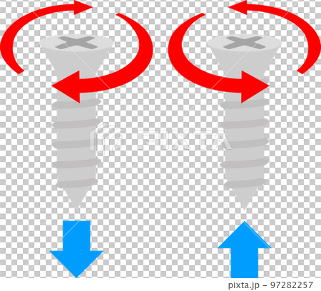 ネジと回転方向の矢印 97282257