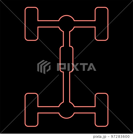 Neon undercarriage Chassis Carriage for car Vehicle frame red color vector illustration image flat style Neon undercarriage Chassis Carriage for car Vehicle frame red color vector illustration image flat style 97283600